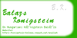 balazs konigstein business card